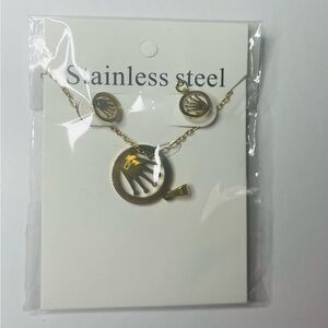 Gold Stainless Steel Jewelry Set